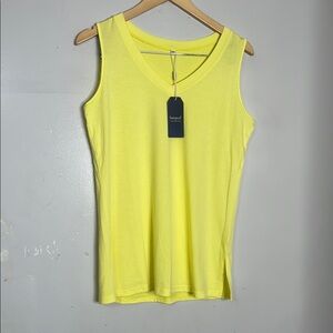 Sampeel Yellow V Neck‎ Tank Top
